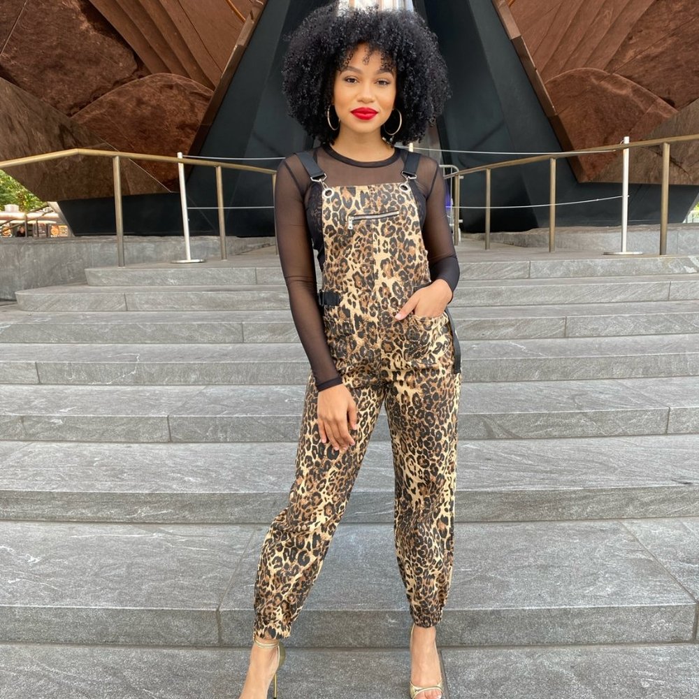 Wild Parachute Landing Jumpsuit - Leopard